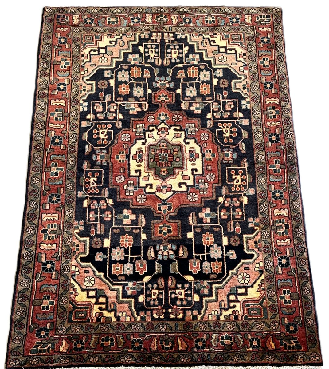 Hand-Knotted Tribal Persian Nahavand Rug