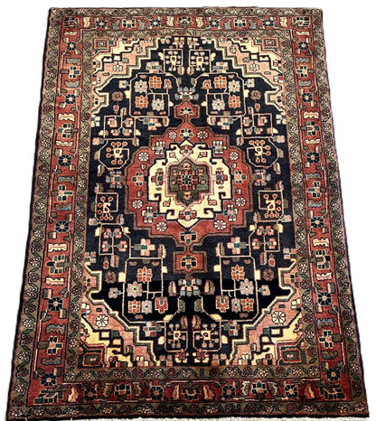 Hand-Knotted Tribal Persian Nahavand Rug