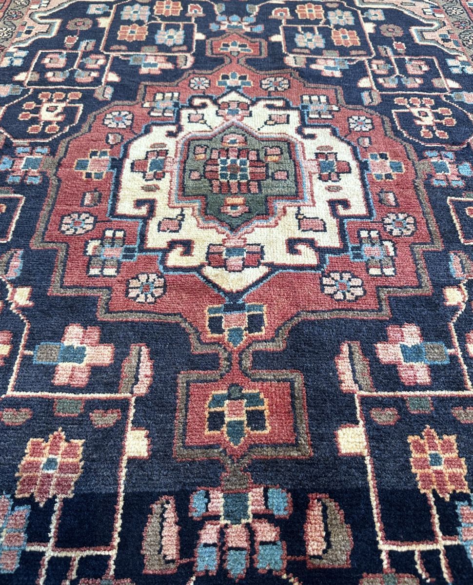 Hand-Knotted Tribal Persian Nahavand Rug