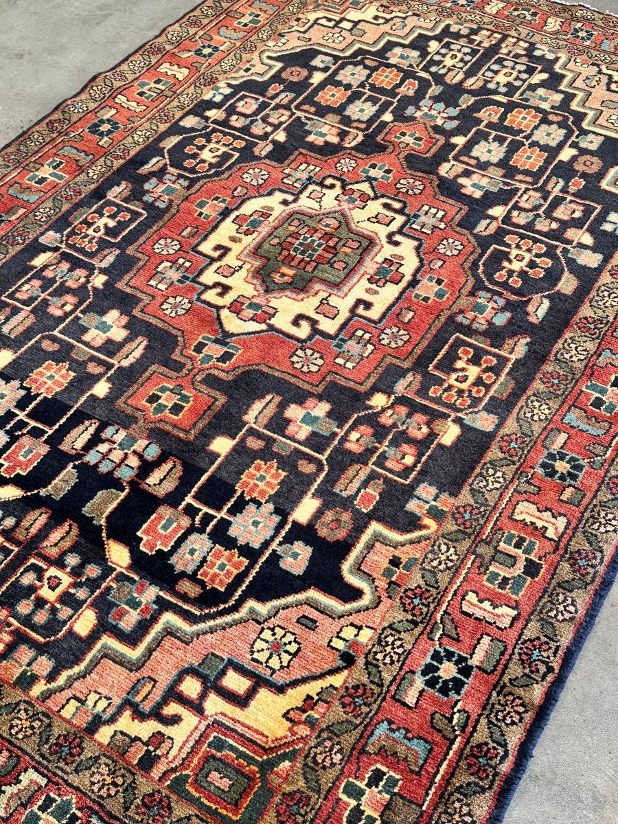 Hand-Knotted Tribal Persian Nahavand Rug