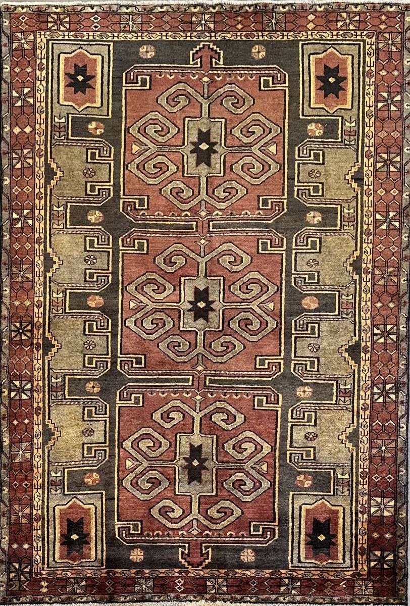 Hand-Knotted Tribal Persian Abhar Rug