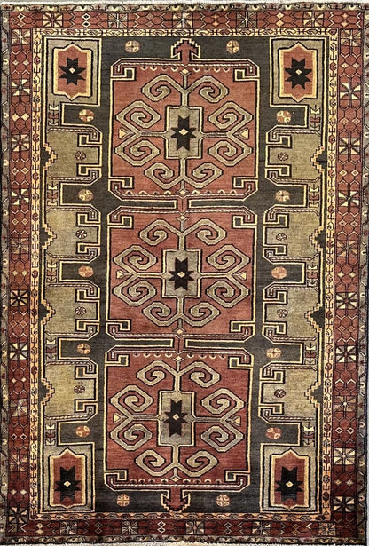 Hand-Knotted Tribal Persian Abhar Rug