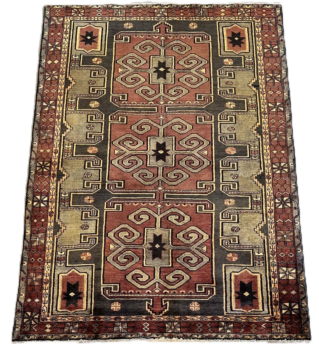 Hand-Knotted Tribal Persian Abhar Rug