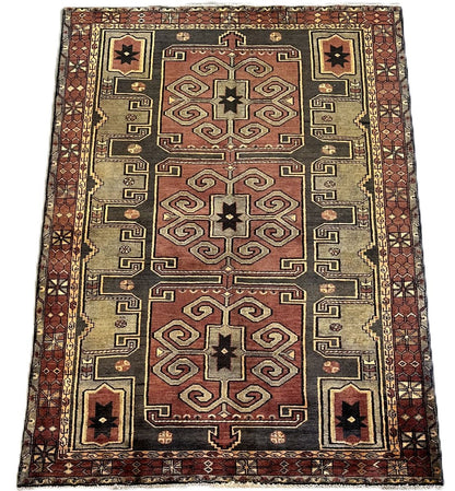 Hand-Knotted Tribal Persian Abhar Rug