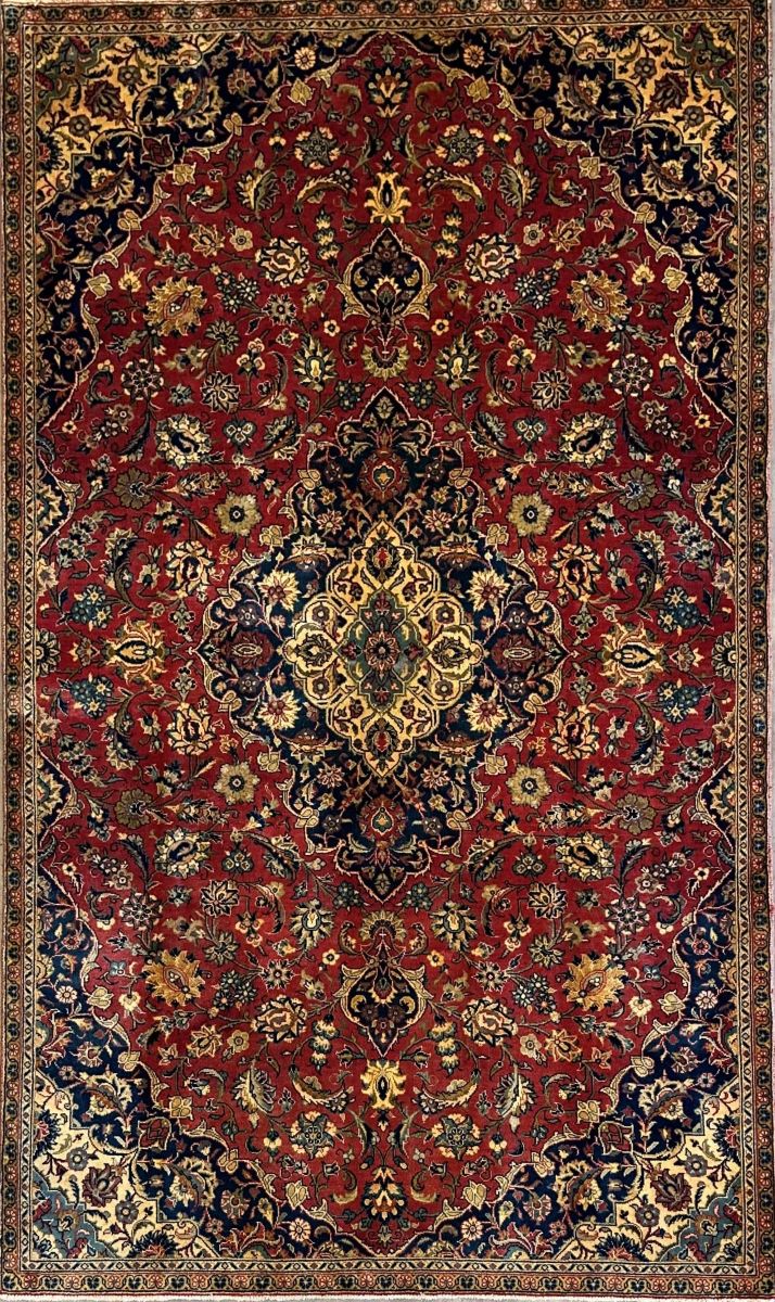 Circa 1960s Hand-Knotted Persian Kashan Carpet