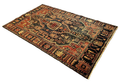 Hand-Knotted Tribal Persian Nahavand Rug