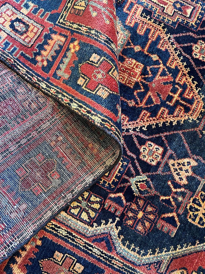 Hand-Knotted Tribal Persian Nahavand Rug