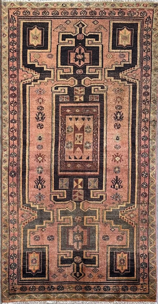 Hand-Knotted Tribal Persian Abhar Rug