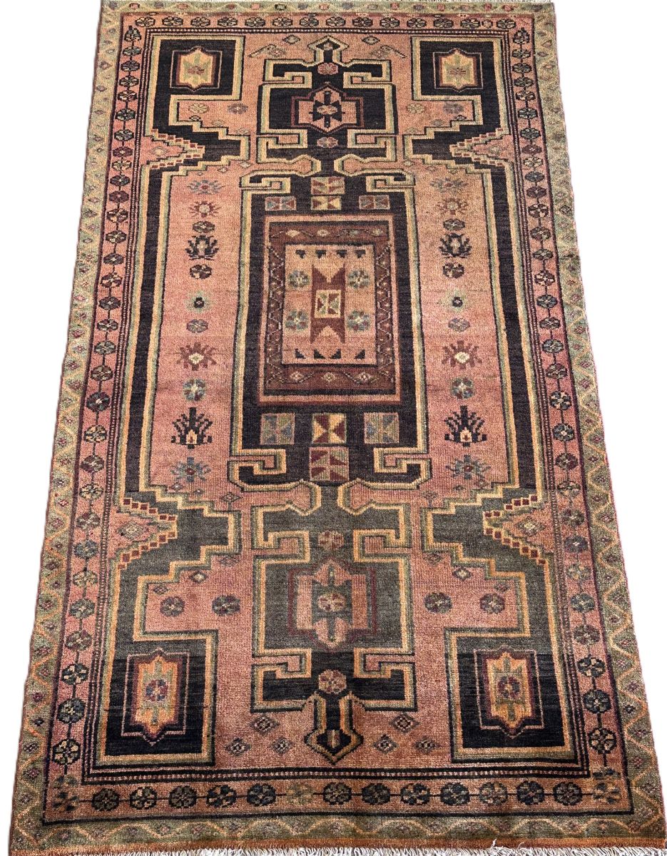 Hand-Knotted Tribal Persian Abhar Rug