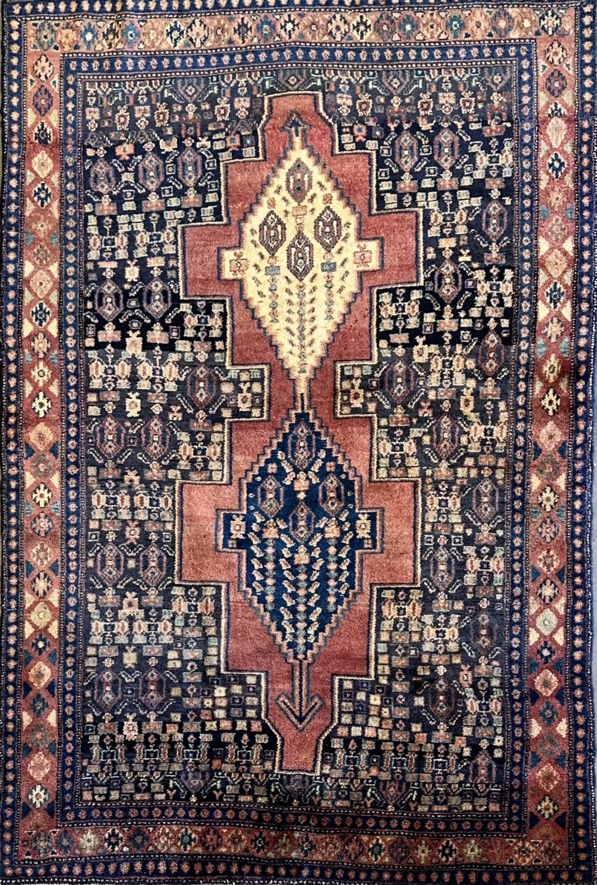 Hand-Knotted Tribal Persian Senneh Sanandaj Rug