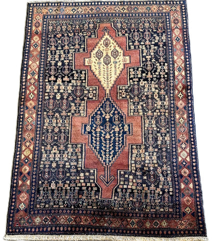 Hand-Knotted Tribal Persian Senneh Sanandaj Rug