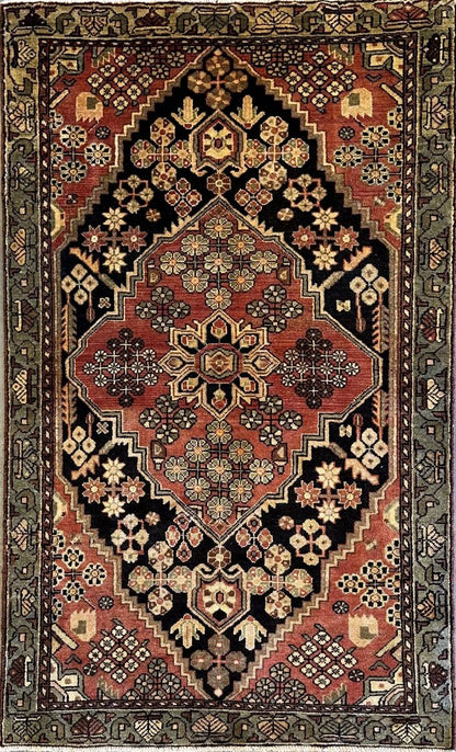 Hand-Knotted Tribal Persian Bakhtiar Rug
