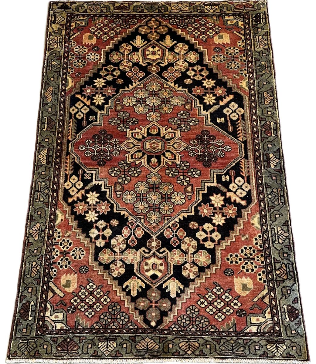 Hand-Knotted Tribal Persian Bakhtiar Rug