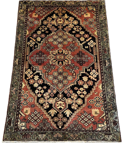 Hand-Knotted Tribal Persian Bakhtiar Rug