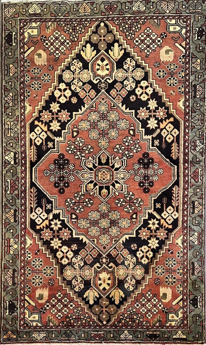 Hand-Knotted Tribal Persian Bakhtiar Rug