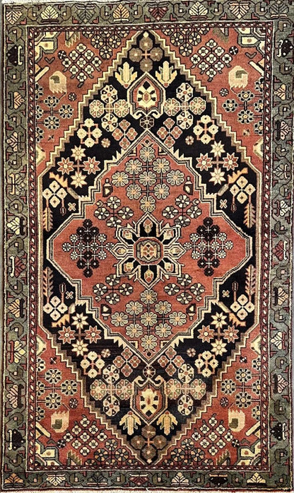 Hand-Knotted Tribal Persian Bakhtiar Rug