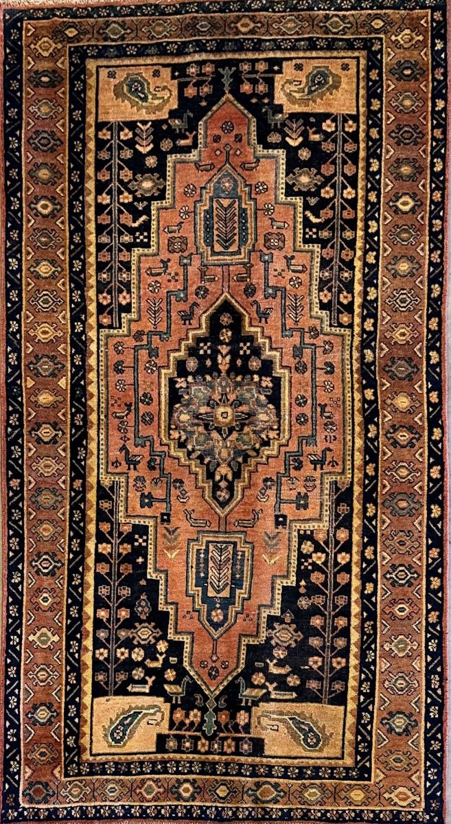 Circa 1960s Tribal Persian Zanjan Rug