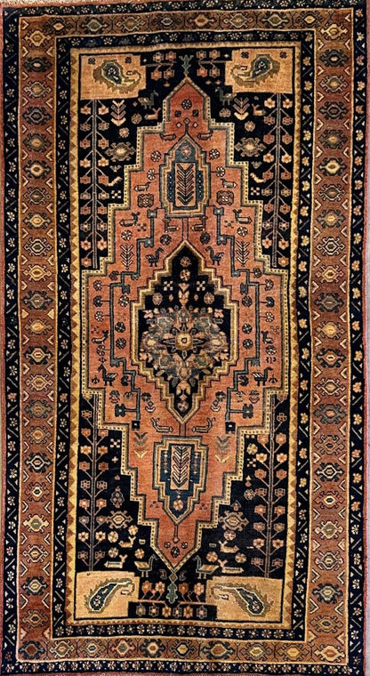 Circa 1960s Tribal Persian Zanjan Rug