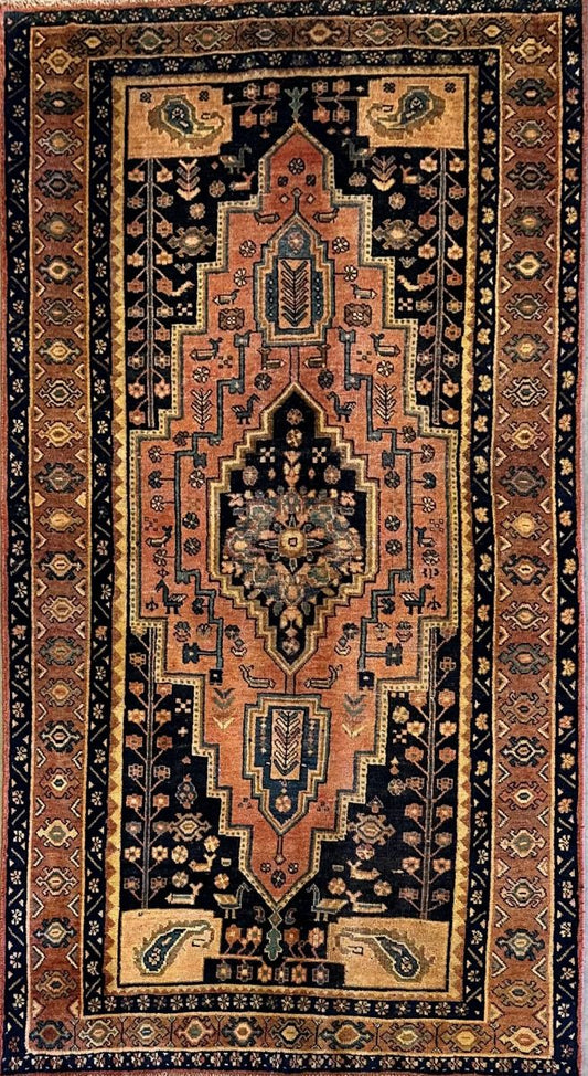 Circa 1960s Tribal Persian Zanjan Rug