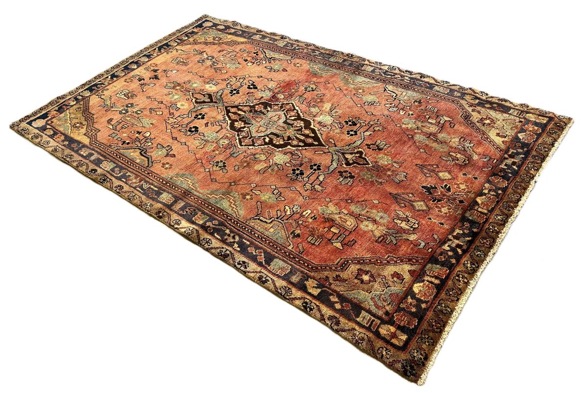 Hand-Knotted Persian Mehraban Rug