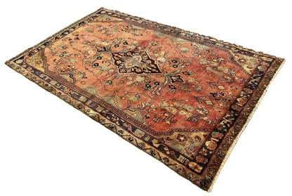 Hand-Knotted Persian Mehraban Rug