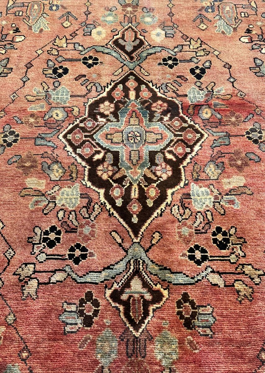 Hand-Knotted Persian Mehraban Rug