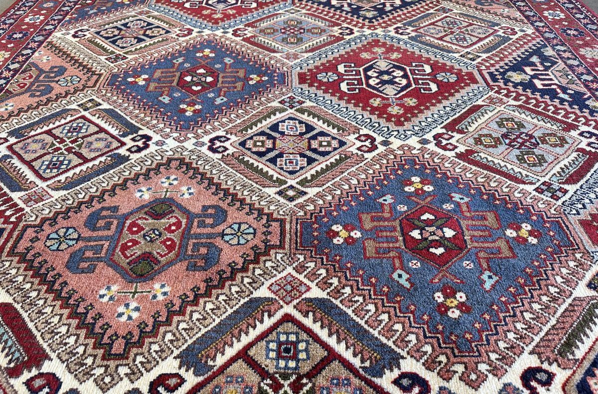Hand-Knotted Tribal Persian Yallameh Rug