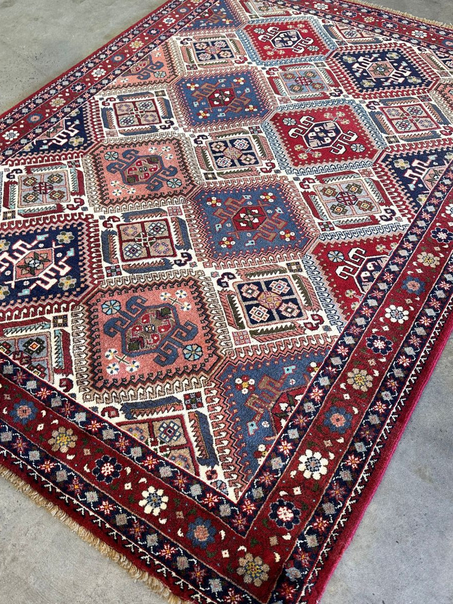 Hand-Knotted Tribal Persian Yallameh Rug