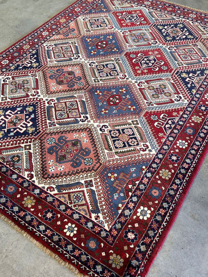 Hand-Knotted Tribal Persian Yallameh Rug
