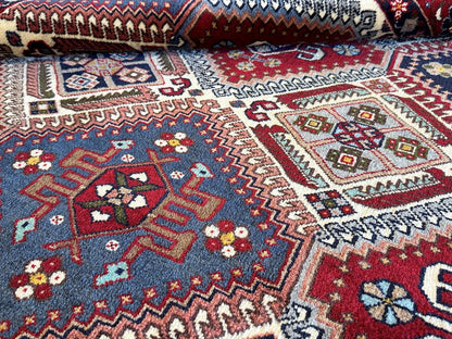 Hand-Knotted Tribal Persian Yallameh Rug