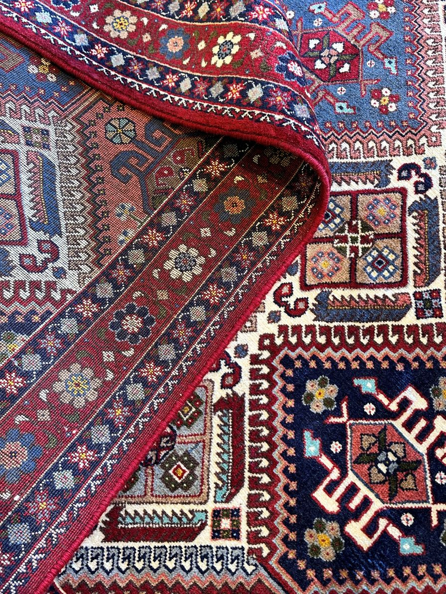 Hand-Knotted Tribal Persian Yallameh Rug