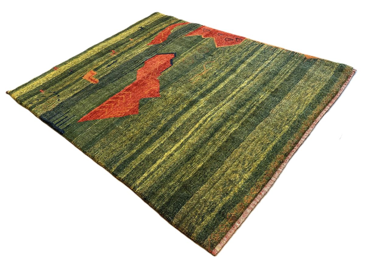 Hand-Knotted Tribal Persian Gabbeh Rug