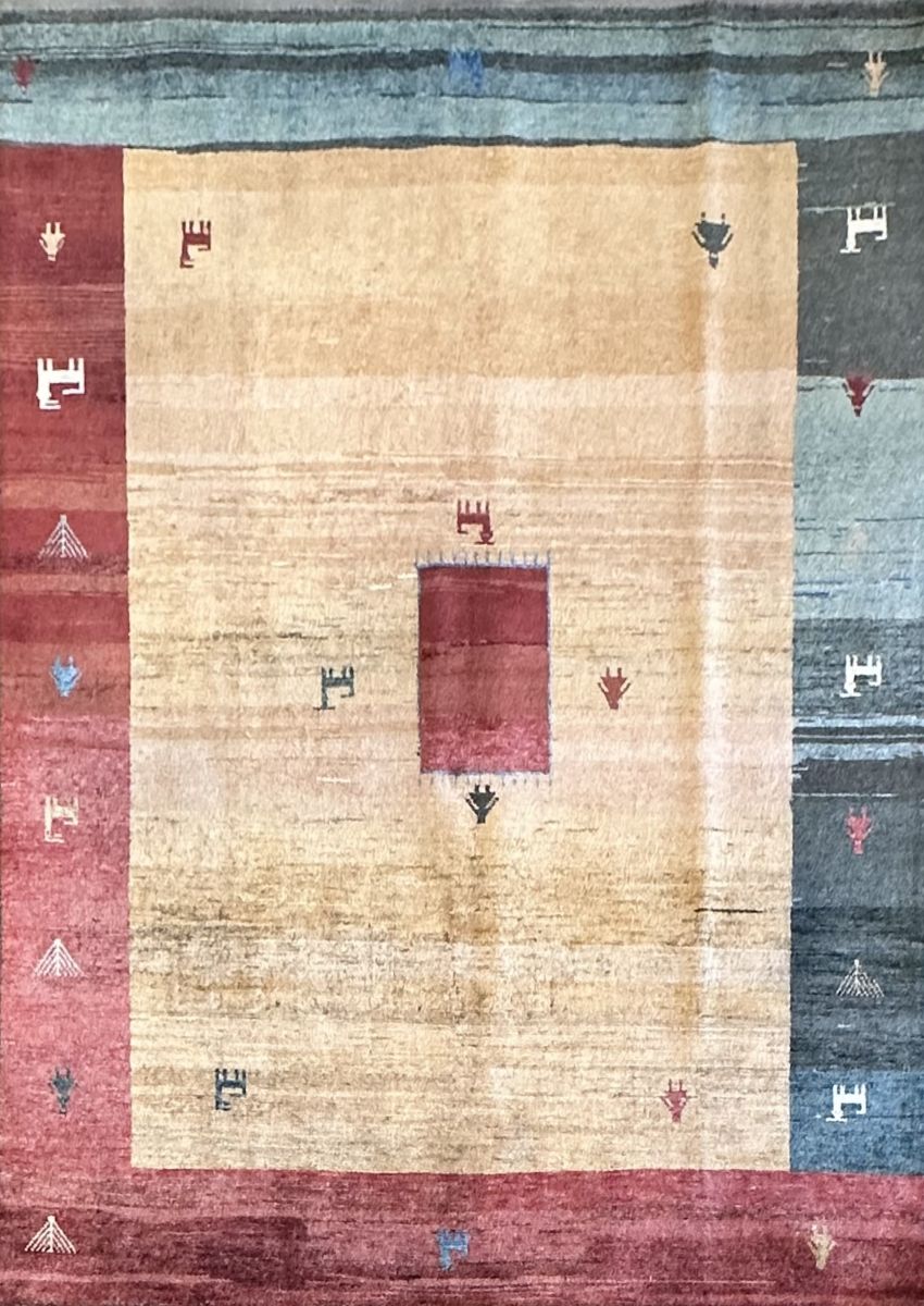 Hand-Knotted Tribal Persian Gabbeh Rug