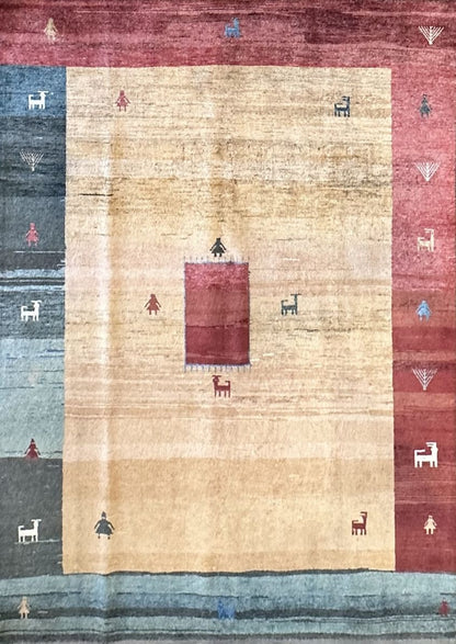 Hand-Knotted Tribal Persian Gabbeh Rug