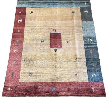 Hand-Knotted Tribal Persian Gabbeh Rug