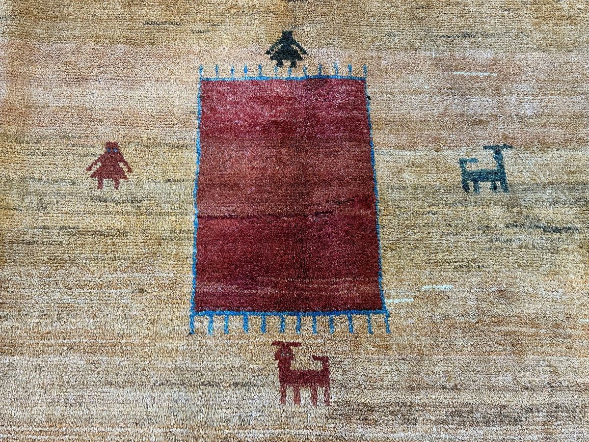 Hand-Knotted Tribal Persian Gabbeh Rug