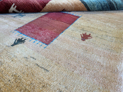 Hand-Knotted Tribal Persian Gabbeh Rug
