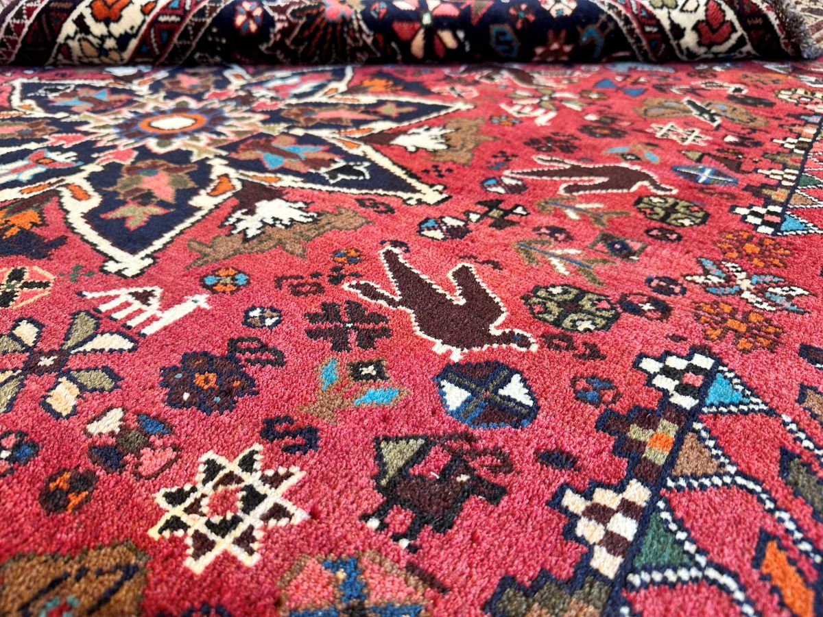 Hand-Knotted Tribal Persian Qashqaie Rug