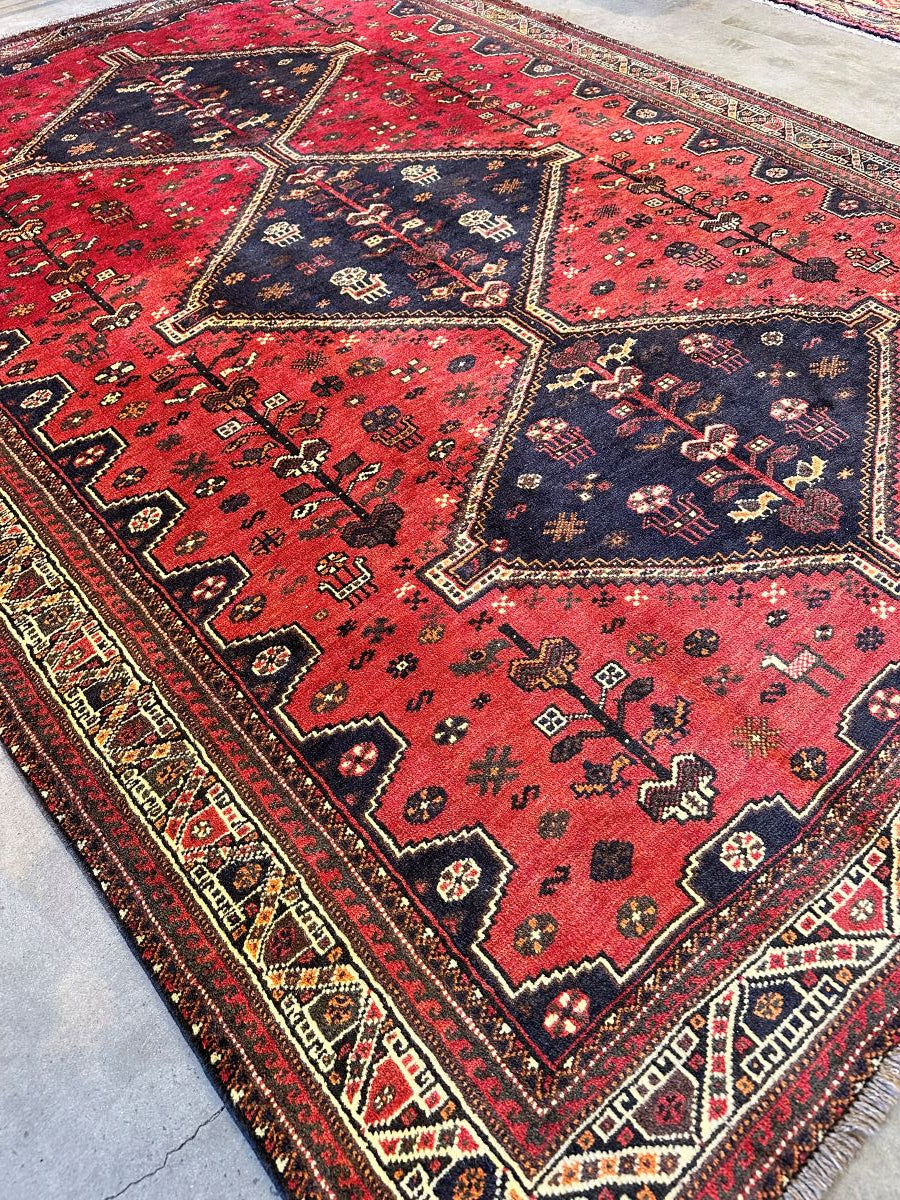 Hand-Knotted Tribal Persian Qashqaie Rug