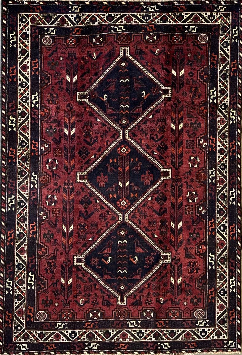 Hand-Knotted Tribal Persian Qashqaie Rug