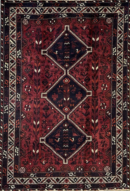 Hand-Knotted Tribal Persian Qashqaie Rug