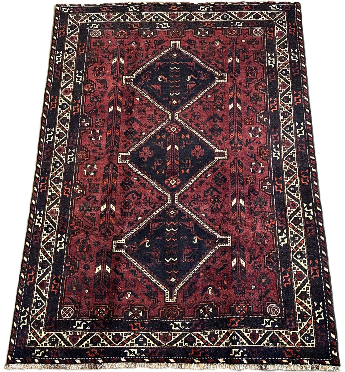 Hand-Knotted Tribal Persian Qashqaie Rug