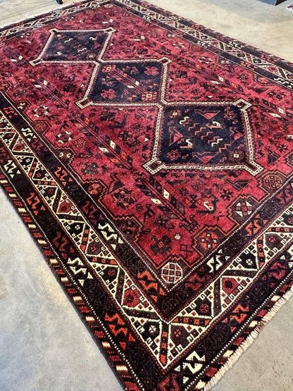 Hand-Knotted Tribal Persian Qashqaie Rug