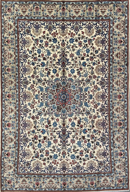 Fine Hand-Knotted Persian Yazd Carpet