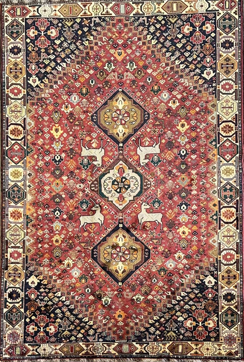 Hand-Knotted Tribal Persian Qashqaie Rug