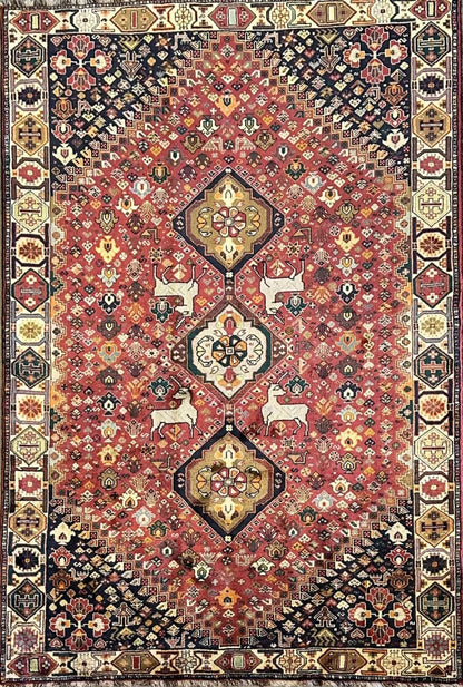 Hand-Knotted Tribal Persian Qashqaie Rug
