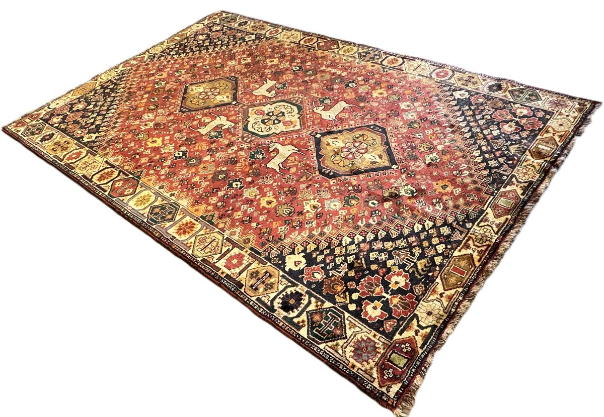 Hand-Knotted Tribal Persian Qashqaie Rug