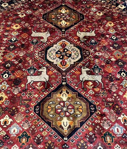 Hand-Knotted Tribal Persian Qashqaie Rug
