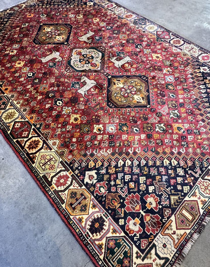 Hand-Knotted Tribal Persian Qashqaie Rug