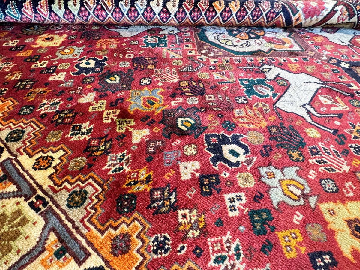 Hand-Knotted Tribal Persian Qashqaie Rug
